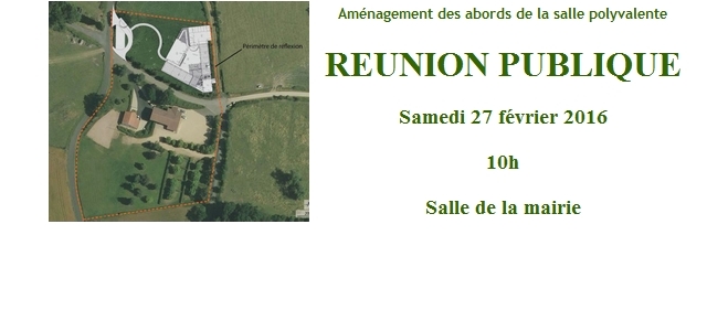 Aménagement des abords de la salle polyvalente – Réunion publique samedi 27 février 2016