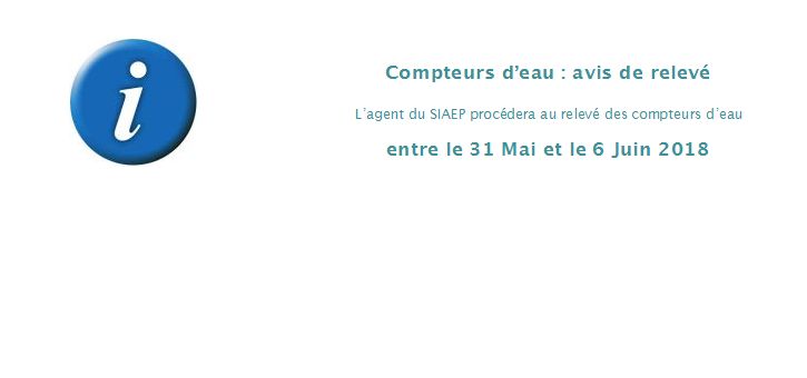 Compteurs d&rsquo;eau – Avis de relevé